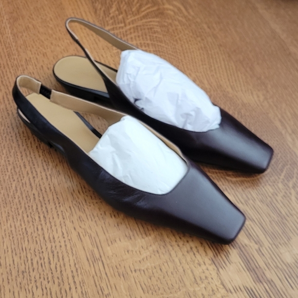 Madewell Ophelia Leather Slingback Flats -Espresso Bean - Picture 4 of 9